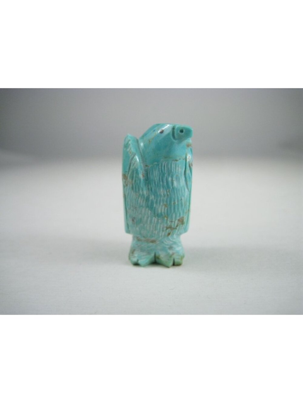 SA Carved Eagle Dyed Howlite Stone Carving Figurine Signed 97 Bird Prey Statue